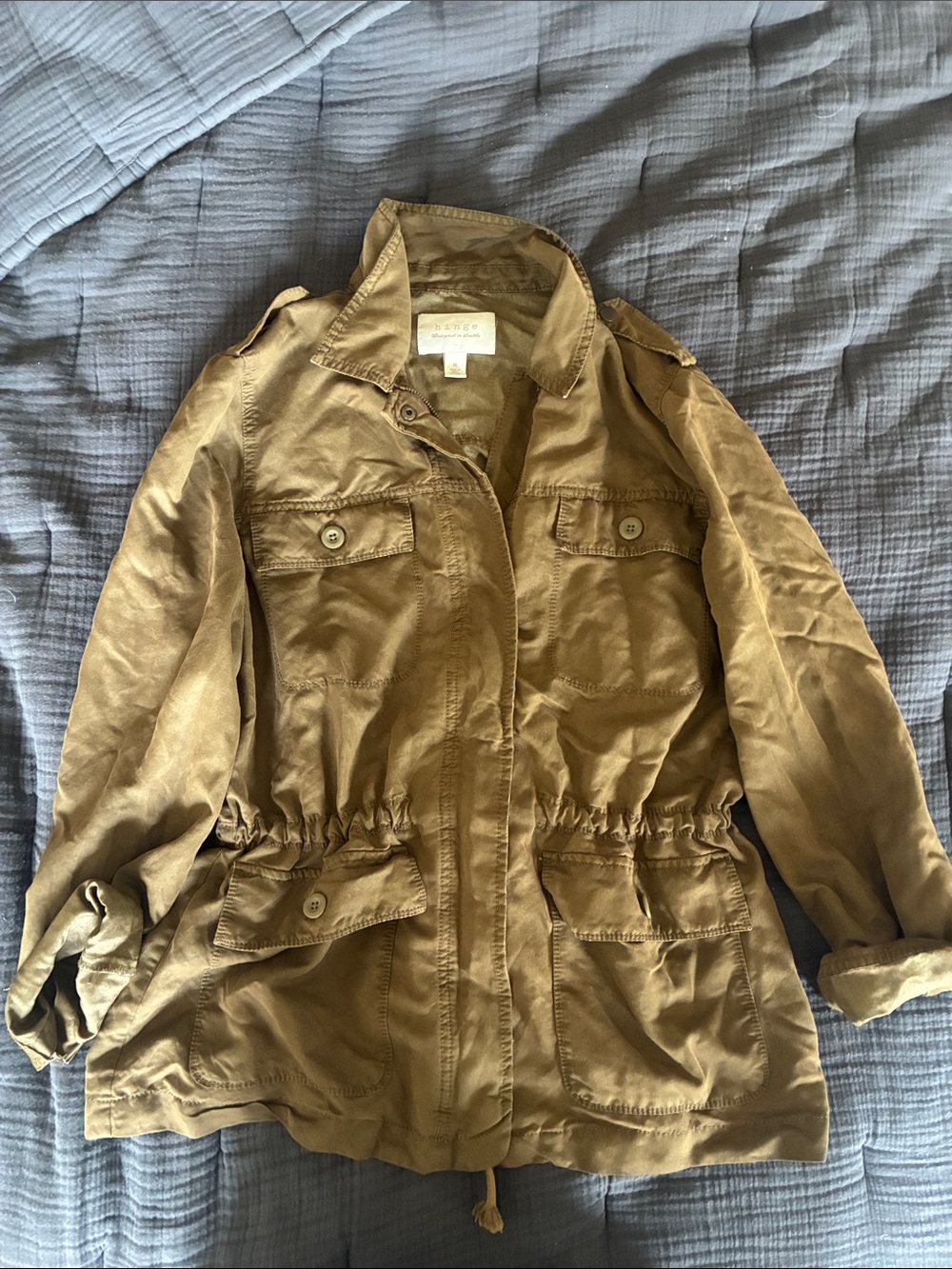 hinge Olive Utility Drawstring-Waist Jacket